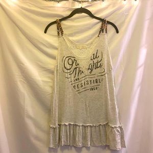 Scrapbook tank top with lace back